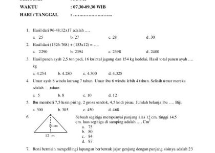 5 Rahasia Cepat Menjawab Soal Ujian Semester 1 Kelas 6 Matematika Agar Nilai Sempurna