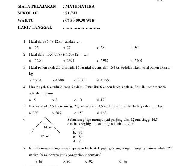 5 Rahasia Cepat Menjawab Soal Ujian Semester 1 Kelas 6 Matematika Agar Nilai Sempurna