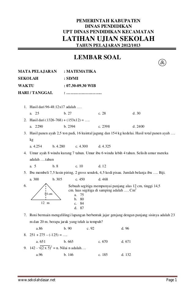 5 Rahasia Cepat Menjawab Soal Ujian Semester 1 Kelas 6 Matematika Agar Nilai Sempurna