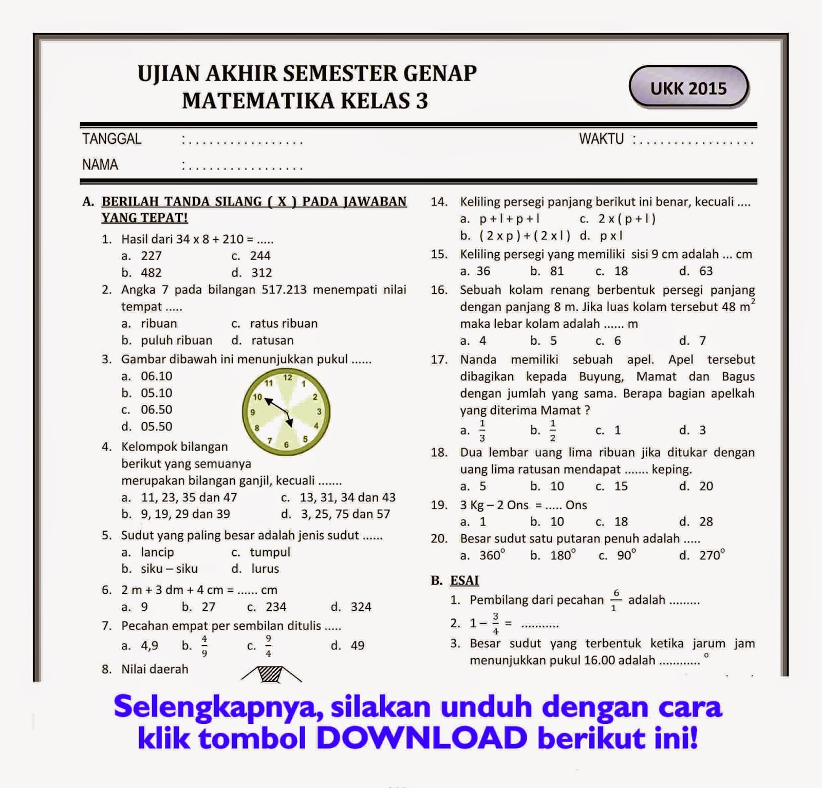 7 Rahasia Latihan Contoh Soal Kelas 4 K13 Semester 1 Tema 3 Agar Anak Cepat Paham