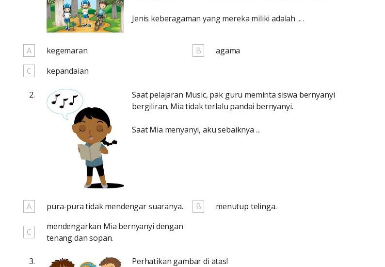 5 Contoh Soal Kelas 3 tentang Keberagaman Individu yang Hidupkan Pancasila Bukan Pajangan