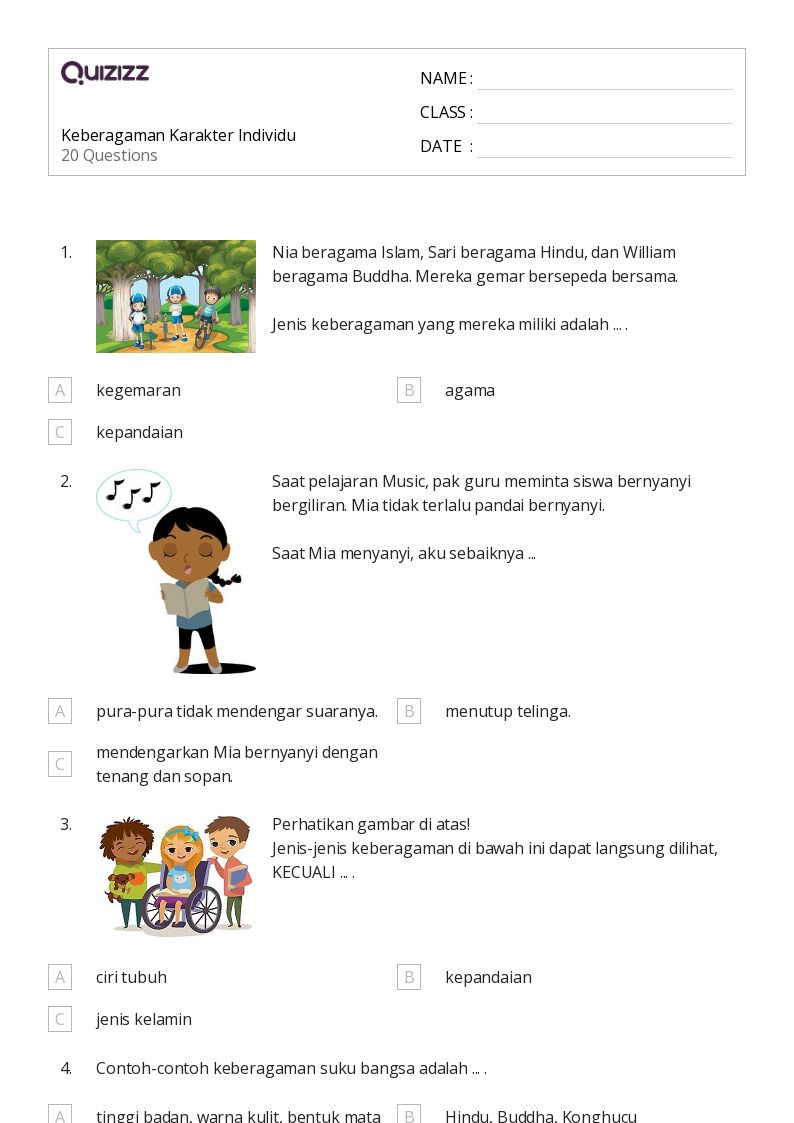 5 Contoh Soal Kelas 3 tentang Keberagaman Individu yang Hidupkan Pancasila Bukan Pajangan
