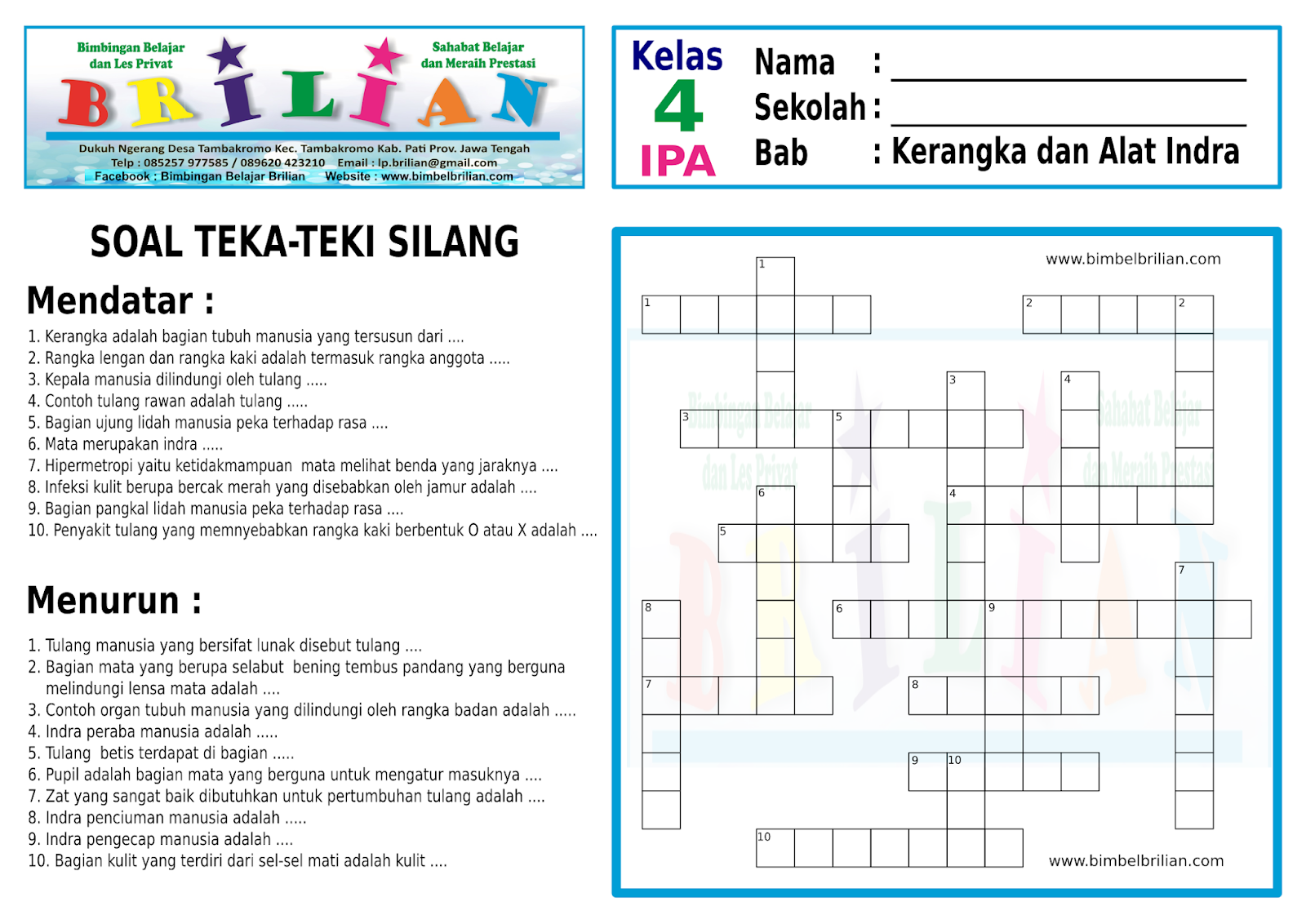 Soal Ipa Kelas 4 Dan Kunci Jawaban - Piffle me