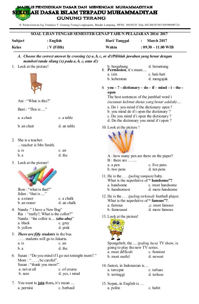5 Rahasia Cepat Kuasai Contoh Soal Bahasa Inggris Kelas 6 Semester 1 Agar Nilai Sempurna