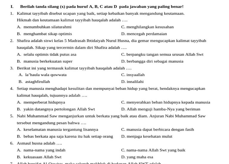 5 Rahasia Soal UAS Aqidah Akhlak Kelas 5 MI Semester 1 yang Bikin Nilai 100