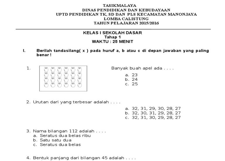 5 Soal Calistung Kelas 1 yang Wajib Dikuasai Anak di 2026, Orang Tua Wajib Tahu