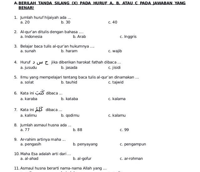 7 Soal PAI Kelas 6 Semester 1 yang Paling Sulit, Ternyata Ini Kunci Jawabannya