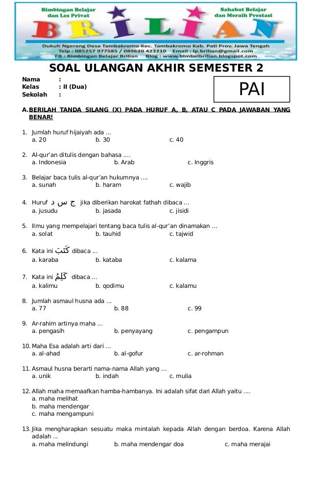 7 Soal PAI Kelas 6 Semester 1 yang Paling Sulit, Ternyata Ini Kunci Jawabannya