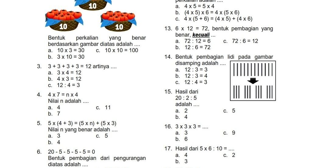 Akhirnya Tersedia! Download Soal Ujian Semester Kelas 4 SD Semester 2 MTK Kurikulum Merdeka, Wajib Dicoba