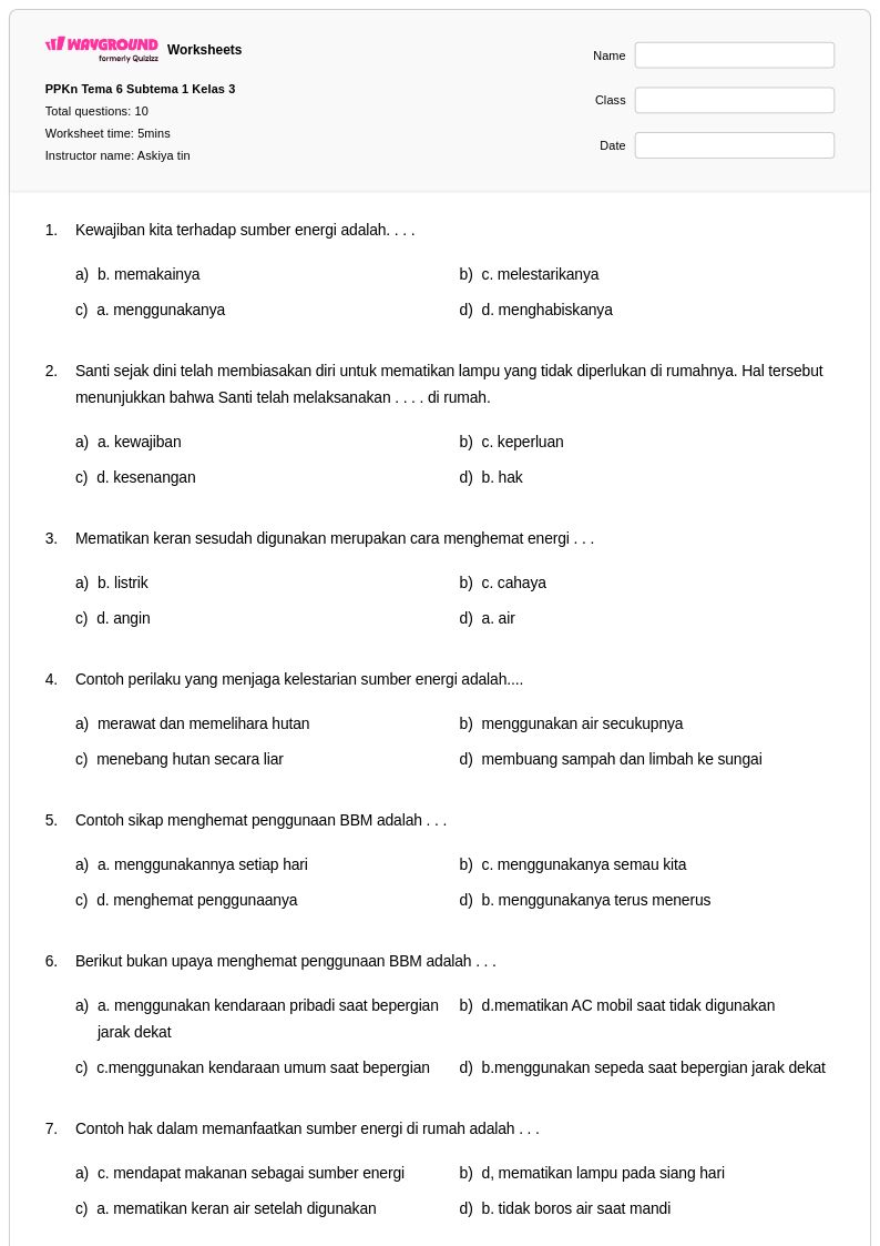 Wajib Tahu Contoh Soal Kelas 3 Tema 6 Subtema 1 Matematika 2026 dan Kunci Jawaban