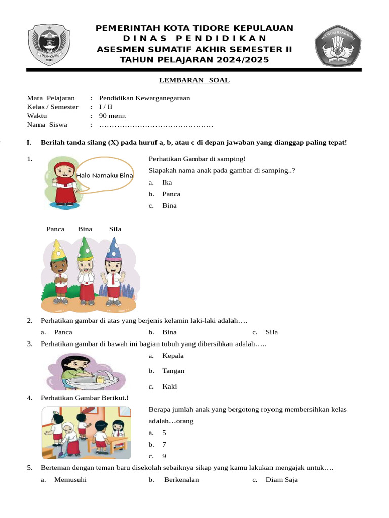 7 Contoh Soal PKN Kelas 1 Uraian yang Terbukti Bikin Anak Paham Konsep Sejak Dini 7 Contoh Soal PKN Kelas 1 Uraian yang Terbukti Bikin Anak Paham Konsep Sejak Dini