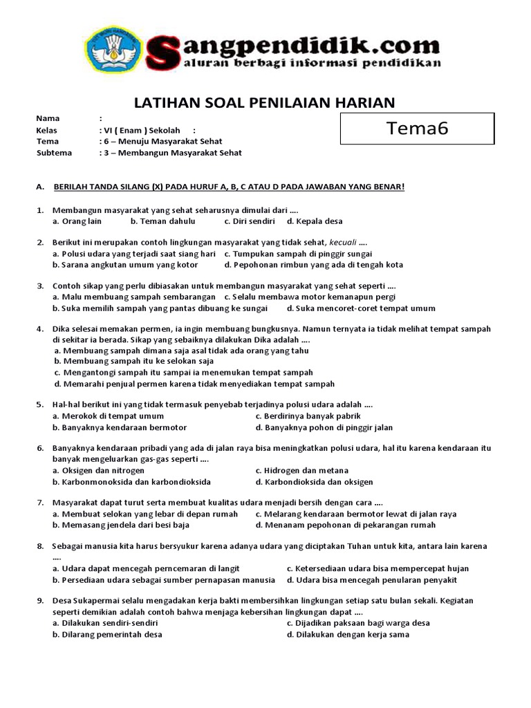 7 Rahasia Kuasai kumpulan soal kelas 6 tema 6 sub tema 3 Sebelum Ujian 2026