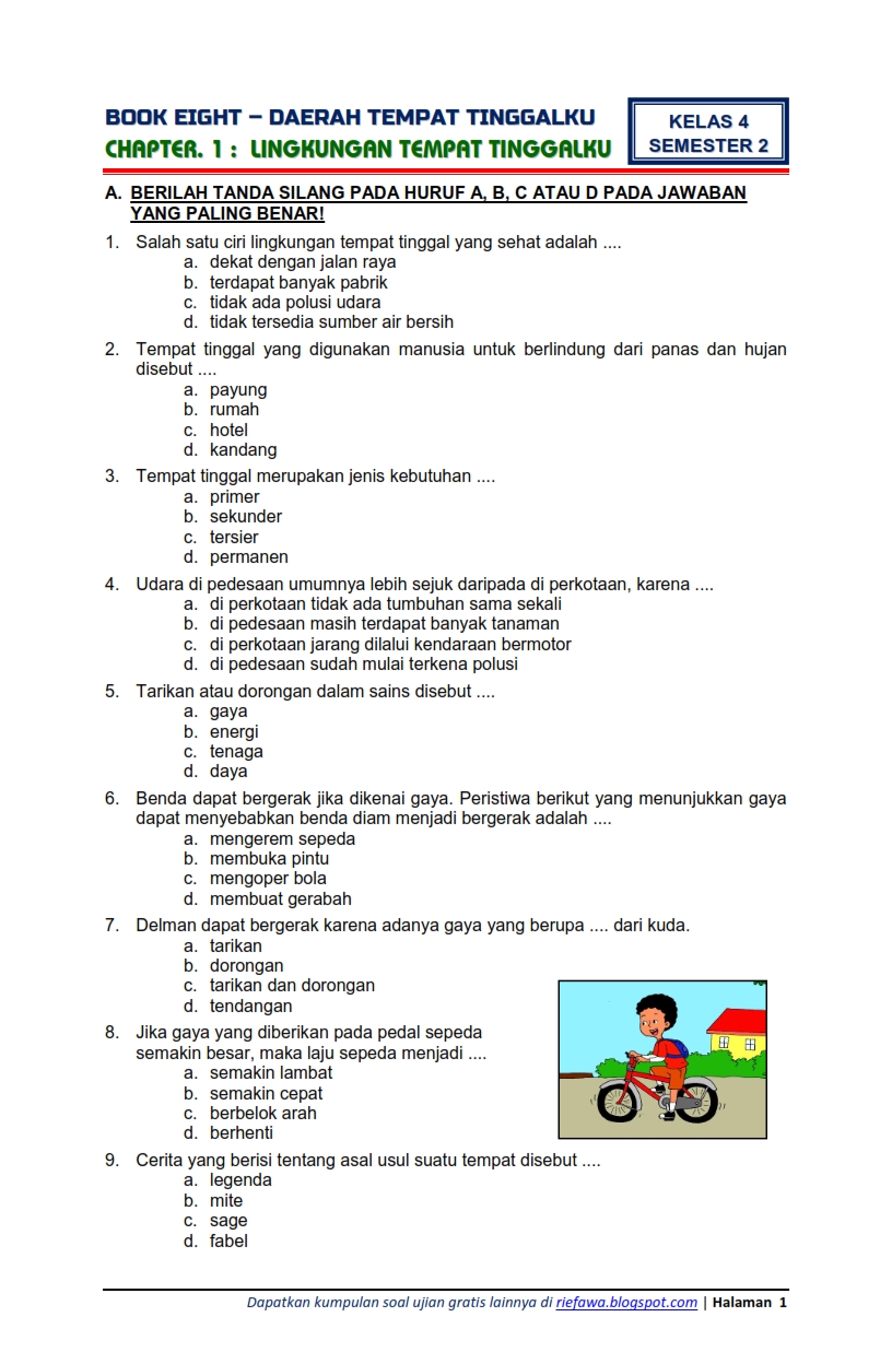 Akhirnya Kumpulan Soal Bahasa Indonesia Kelas 4 Tema 8 Raih Nilai Tinggi Sebelum Ujian