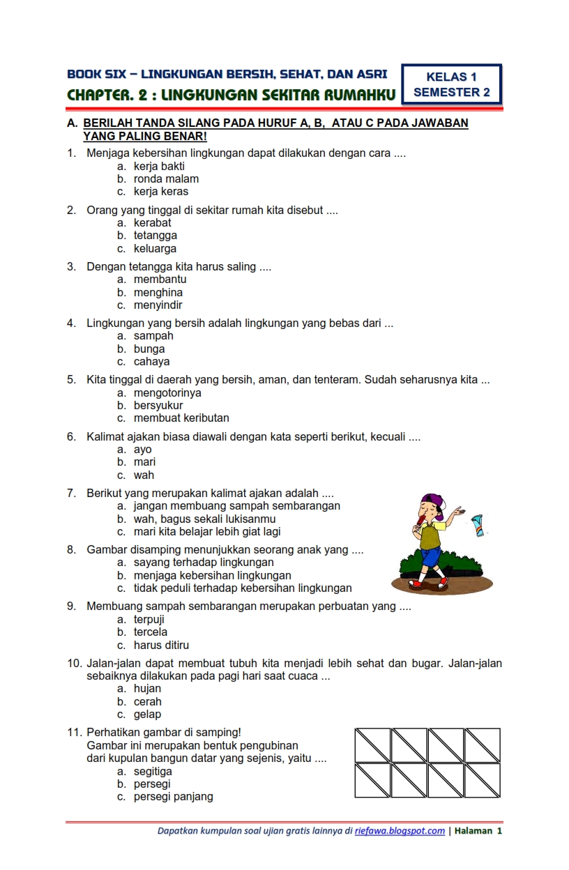 Asah Kemampuan Si Kecil Latihan Soal Kelas 2 SD Tema 4 Subtema 1