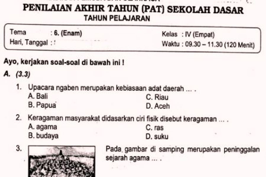 Download Soal UH Tema 6 Kelas 4 Ternyata Ada 91 Soal Sulingjar 2026 Paket Darurat Guru SD yang Wajib Diketahui