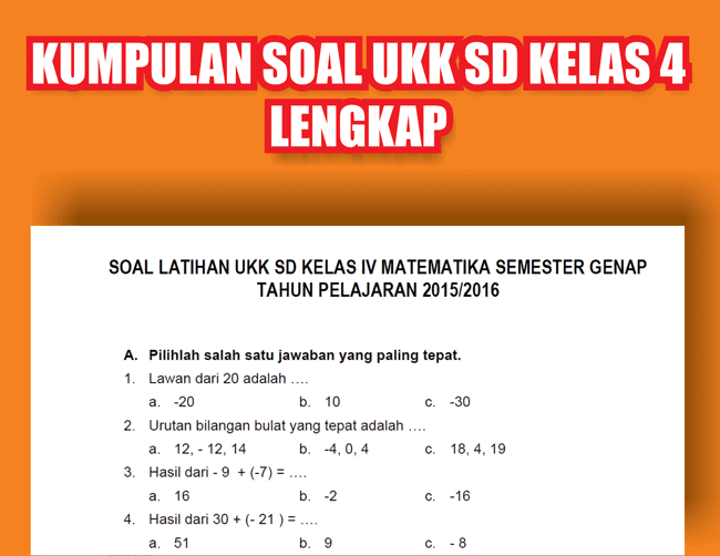 Download Soal Ujian Kenaikan Kelas 4 SD Terbaru 2026, 7 Kisi-Kisi Wajib Dipelajari Sebelum Terlambat