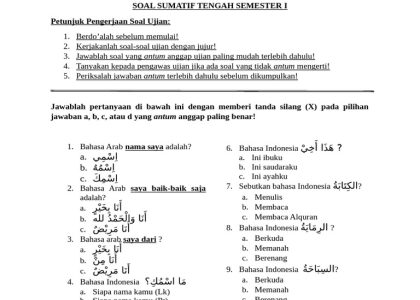 Download Soal Ujian Mid Semester 2 Bahasa Arab Kelas 4 Terbaru 2026 Ternyata Ini Kunci Sukses Nilai 100