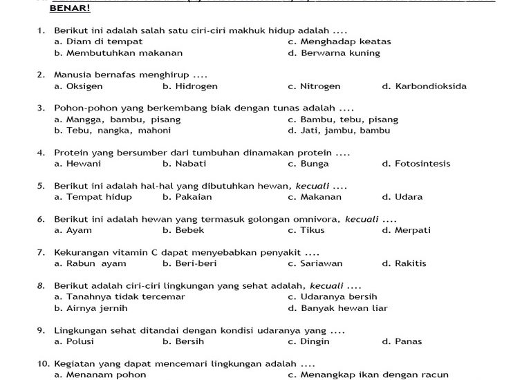Download Soal Ujian Semester Ganjil Kelas 3 Tema 4, Ternyata Ini Rahasia Nilai Bagus yang Jarang Diketahui