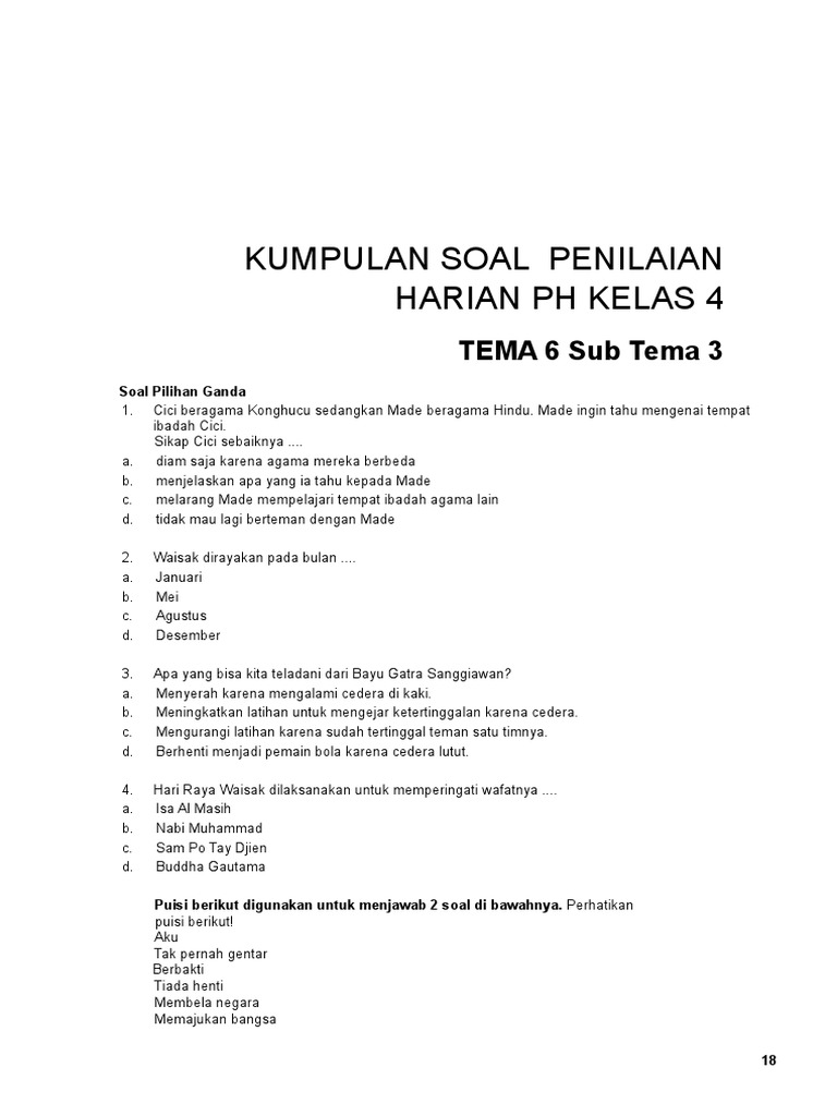 Kumpulan Soal Kelas 4 Tema 6 Subtema 3 Media Guru Terbaru 2026 Lengkap Kunci Jawaban