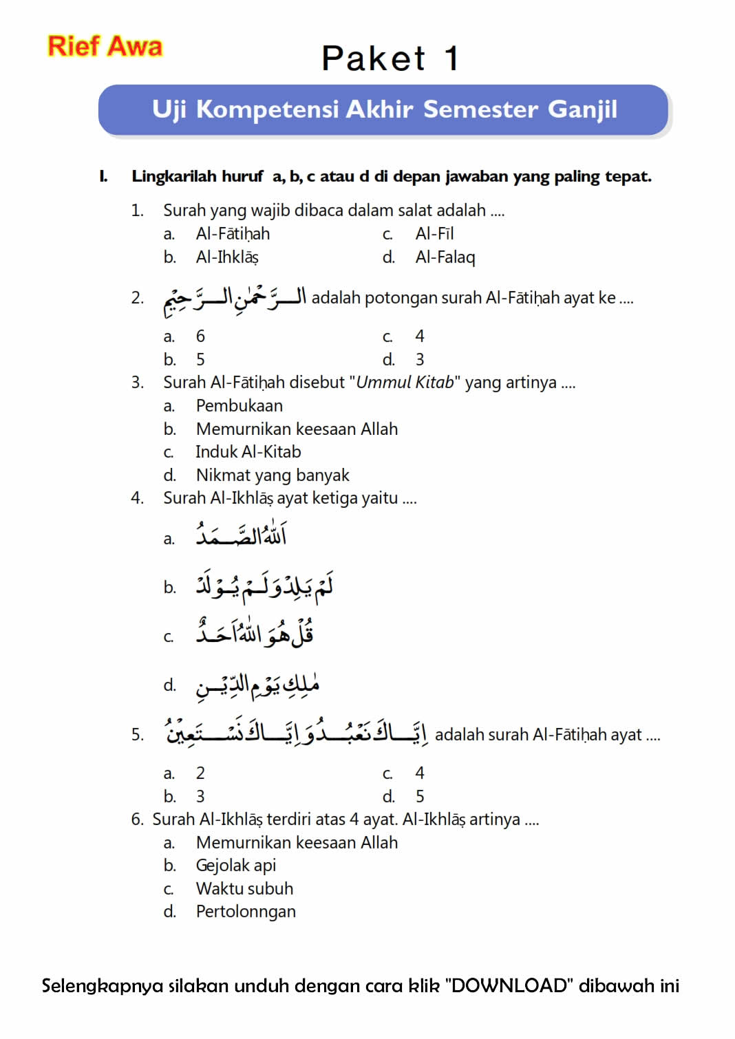 Terbukti 5 Kumpulan Soal Agama UTS dan UAS Kelas 4 5 6 yang Bikin Nilai Melonjak Cepat