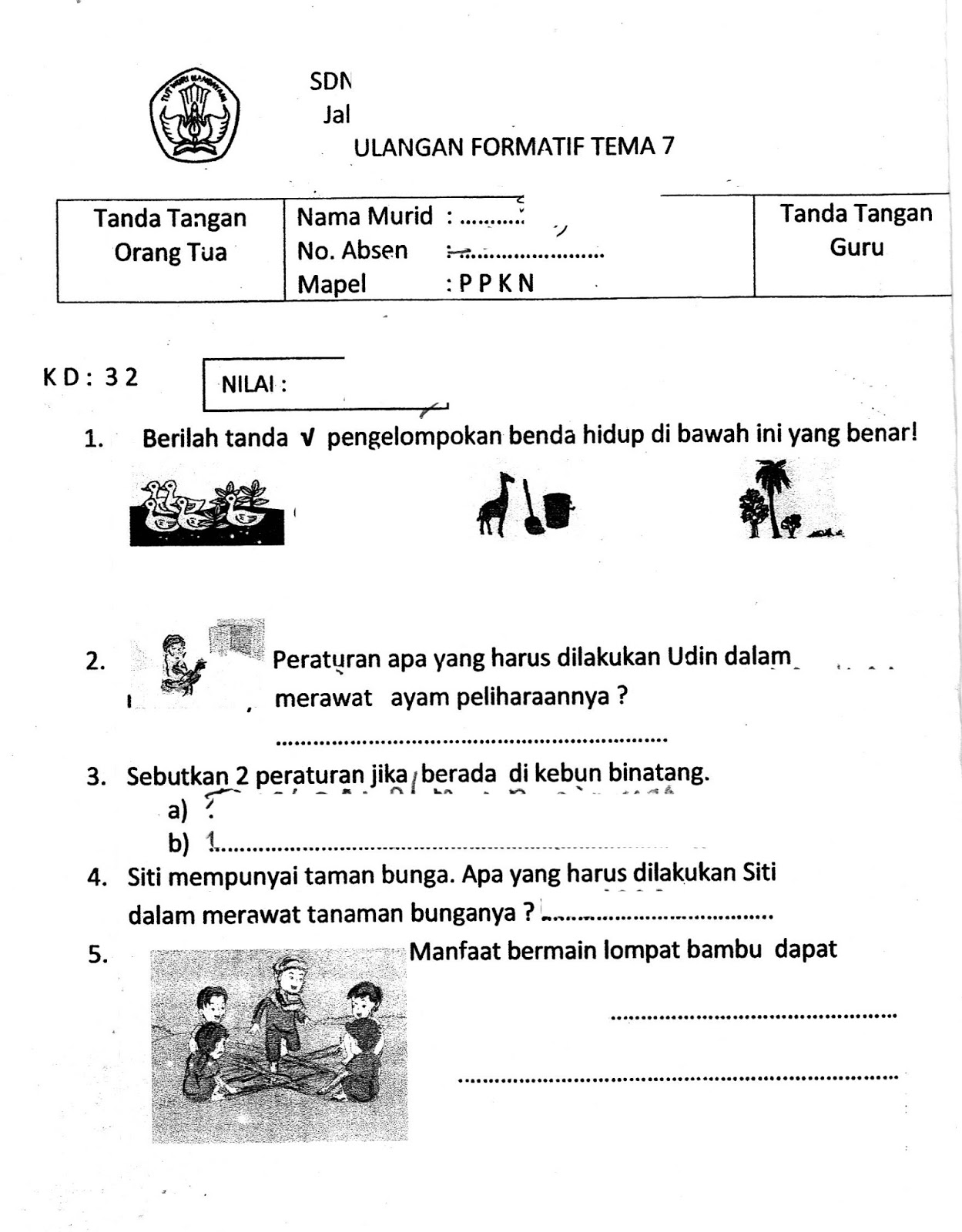 Terbukti! Contoh soal PKN kelas 1 tema 7 yang Bikin Anak Sukses di PTS Kelas 3 2026
