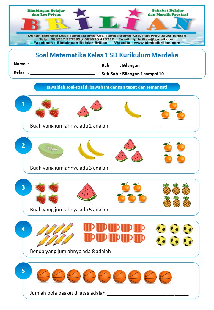 Persiapan Maksimal Download Soal UKK Matematika Kelas 1 SD Semester 2