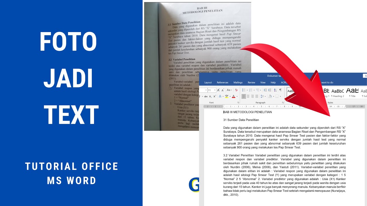 Mengubah file pdf foto menjadi text ms word untuk cetak pajak kendaraan tanpa ke Samsat
