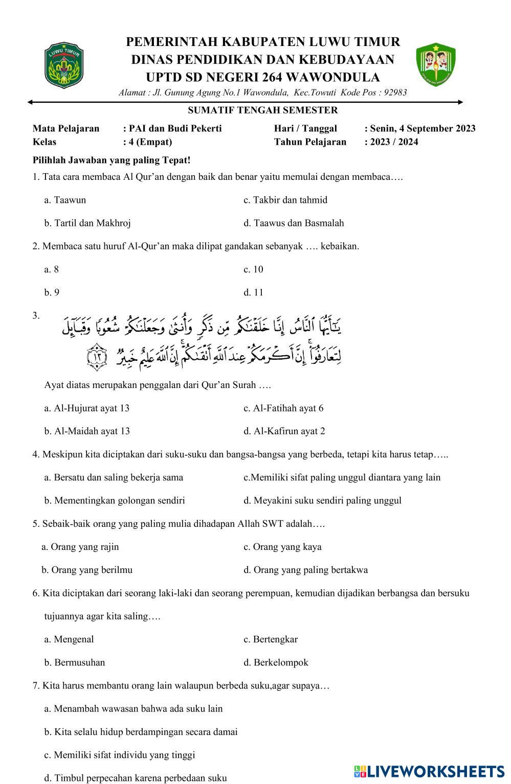 Riset Medsos Jadi Sumber Berita Utama 2026 kumpuan soal agama islam kelas 4 semester 1