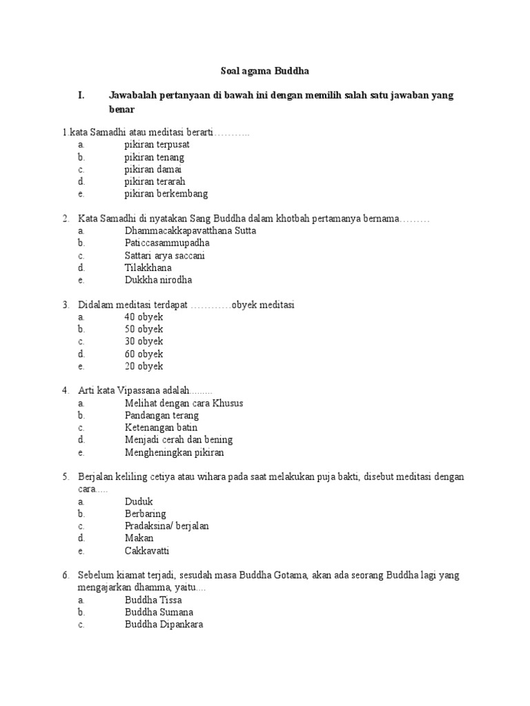 Rahasia Lulus Ujian soal agama buddha bab 1 kelas 12 semester 1 yang Wajib Tahu