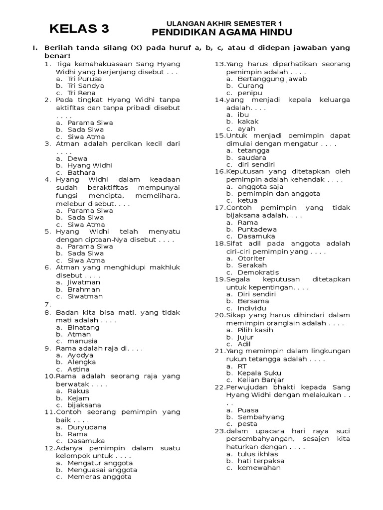 Rahasia Menjawab Soal Agama Hindu 2013 Kelas 1 Agar Anak Cepat Paham dan Juara Rahasia Menjawab Soal Agama Hindu 2013 Kelas 1 Agar Anak Cepat Paham dan Juara