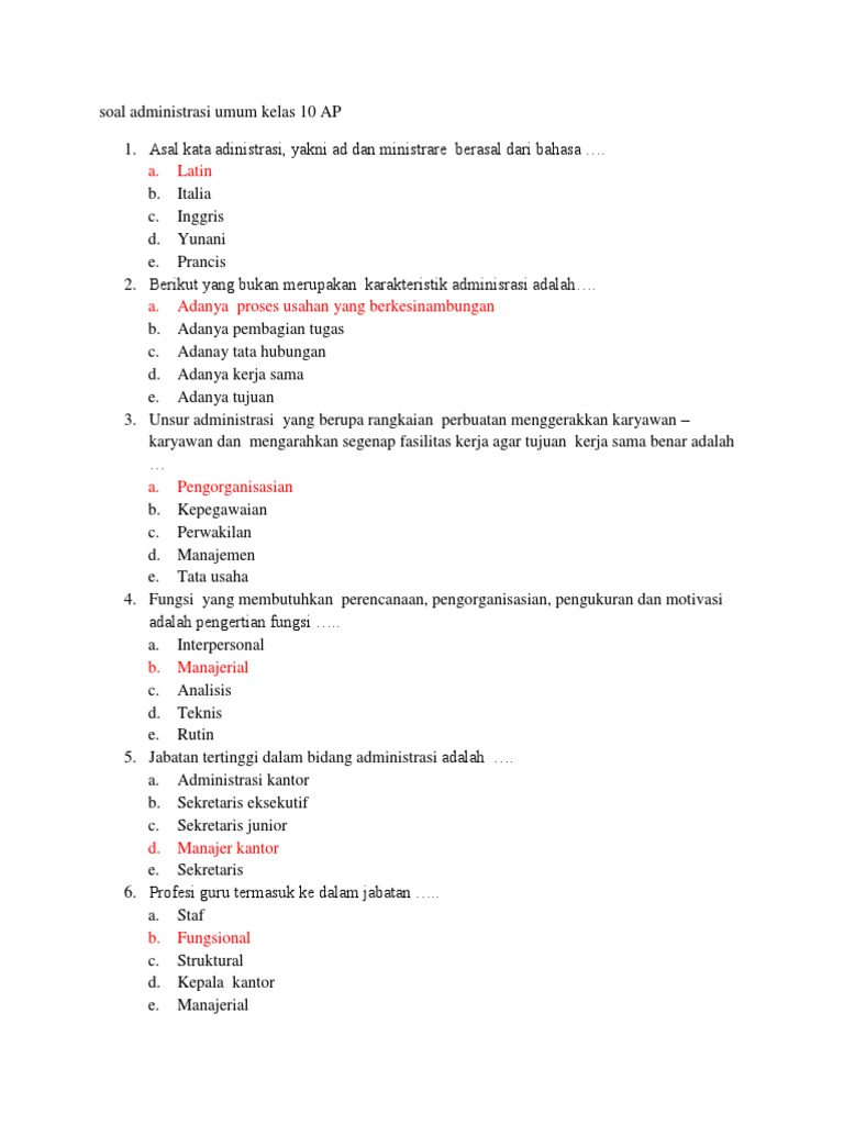Rahasia Sukses Belajar soal administrasi umum kelas 10 semester 1.doc yang Wajib Tahu Rahasia Sukses Belajar soal administrasi umum kelas 10 semester 1.doc yang Wajib Tahu
