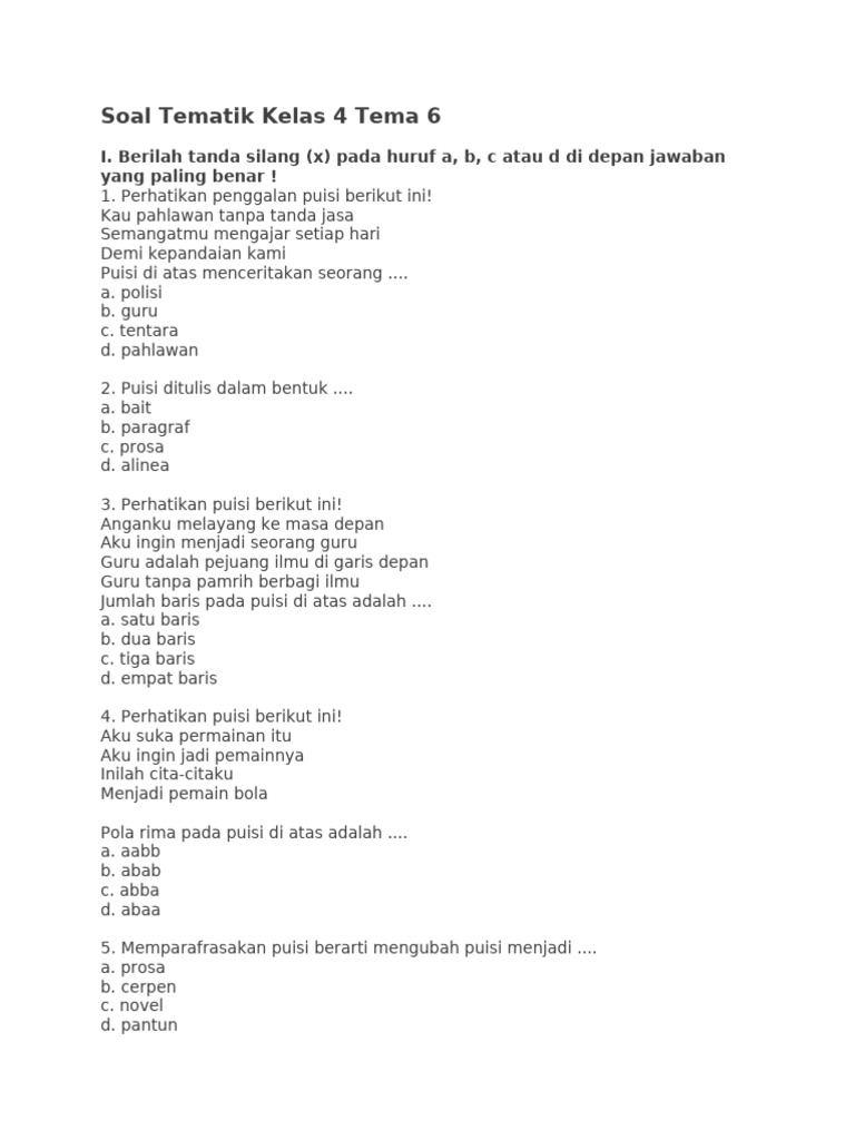 Ternyata Ini Rahasia Jawab Soal SD Kelas 4 Tema 6 Subtema 3 Agar Nilai Langsung Melejit