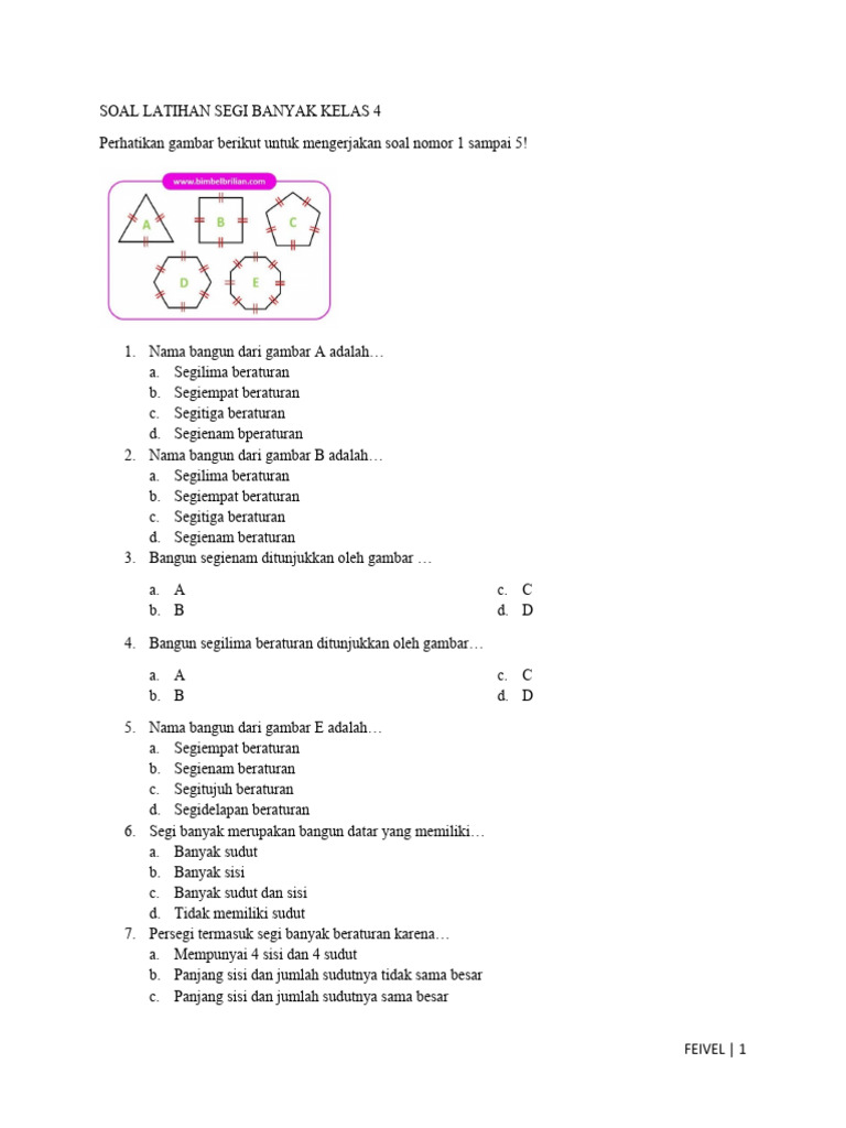 Ternyata Ini Rahasia Menjawab Soal Segi Banyak Kelas 4 Kurikulum 2013 dengan Mudah