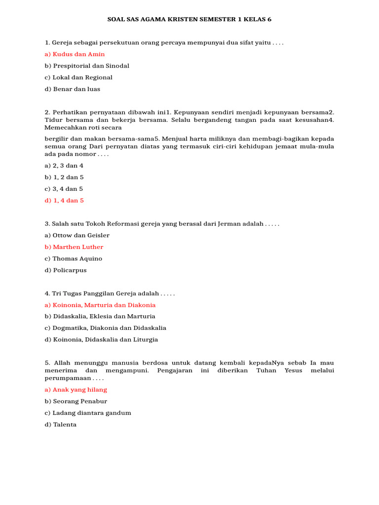 Wajib Tahu Bocoran Soal Agam UAS Semester 1 Kelas 6 Kurikulum 2013 Agar Nilai Sempurna
