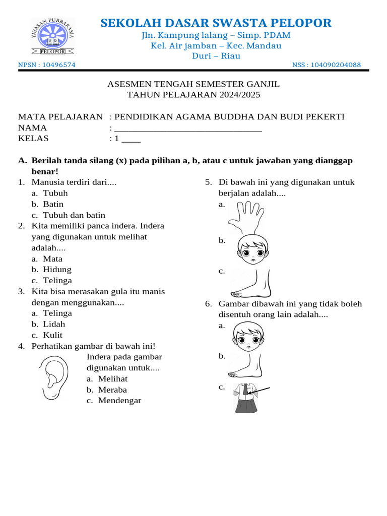 Wajib Tahu Kumpulan Soal Agama Budha Pilihan Ganda Kelas 1 SD Terbaru untuk Belajar